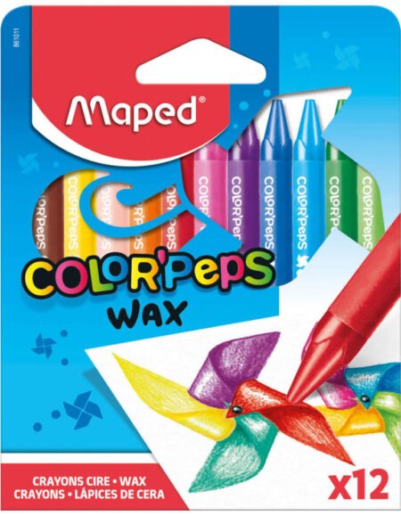 Color' Peps Wax colored pencils for kids - Maped - 12 pcs.
