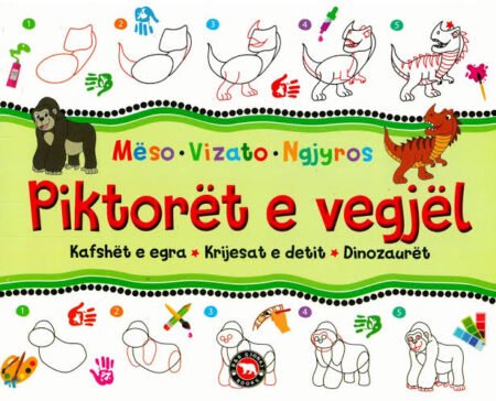 Piktorët e vegjël, mëso, vizato, ngjyros, kafshët e egra, krijesat e detit, dinozaurët